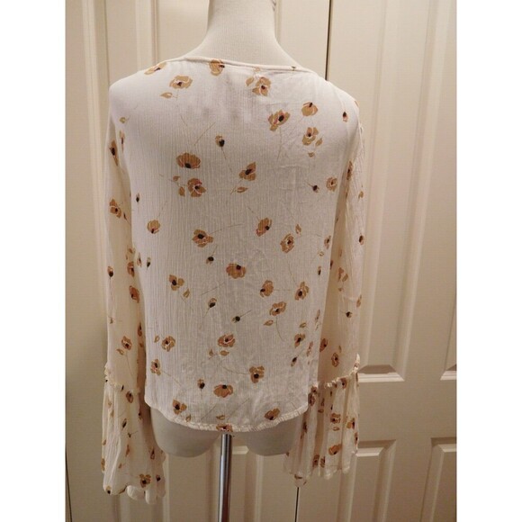 Darling BILLABONG "Lust Wild Top" Tie-Up Crop Top w/Bell Sleeves Size Small - Picture 8 of 12